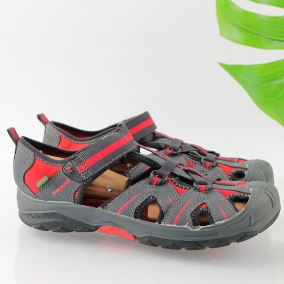 Merrell Womens Hydro Sandal Size 6 Gray Red Fisherman Water Shoe Closed Toe Flat - Picture 12 of 12